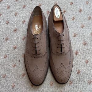 Salvatore Ferragamo Taupe Brogue Shoes
